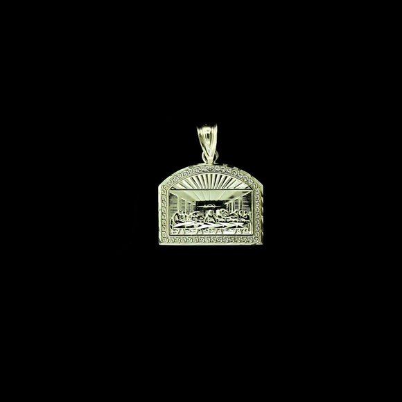 10K Real Gold Rope Chain and Last Supper Pendant Set - Picture 4 of 10